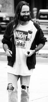 Leading a Nader Rally, Oct 2000